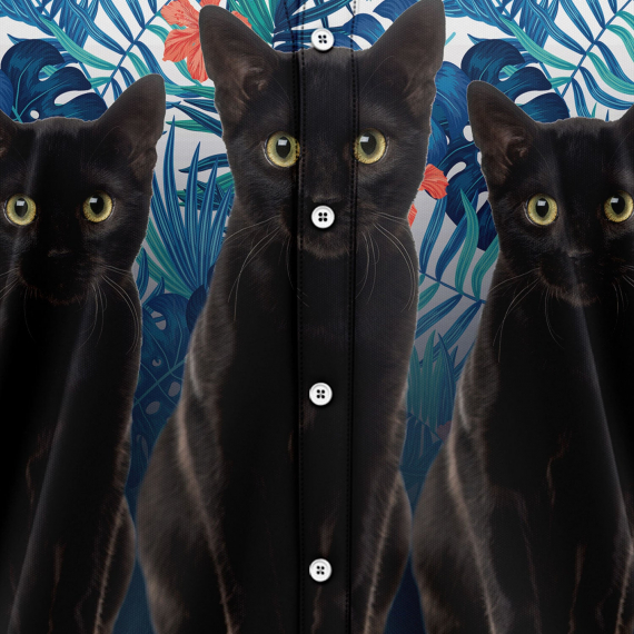 3D Black Cat G5728 Hawaiian Shirt