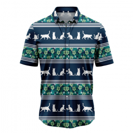 Cat Shape Tropical Line T1007 Hawaiian Shirt