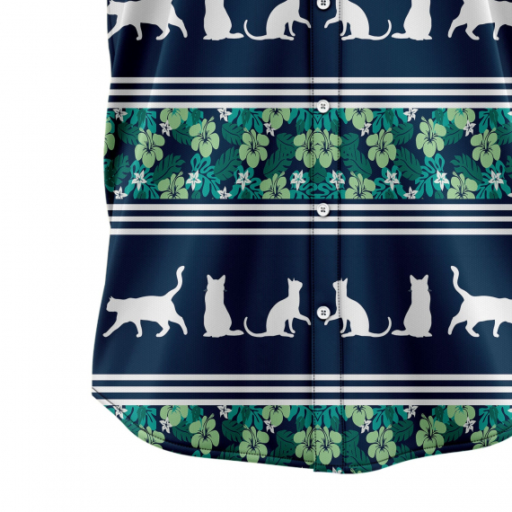 Cat Shape Tropical Line T1007 Hawaiian Shirt