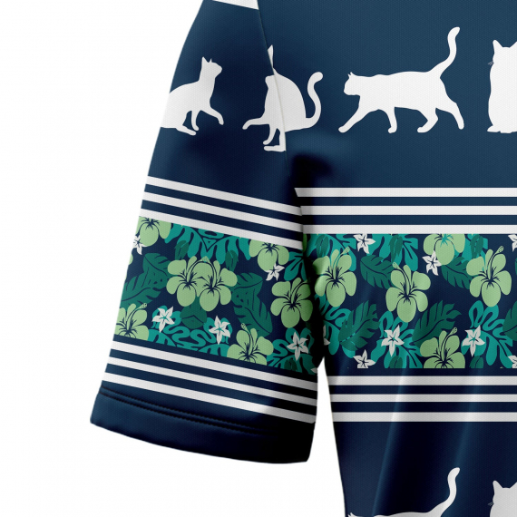 Cat Shape Tropical Line T1007 Hawaiian Shirt