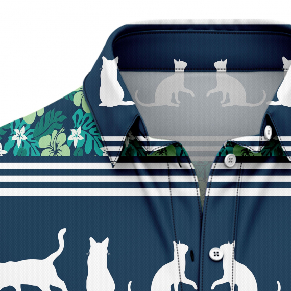 Cat Shape Tropical Line T1007 Hawaiian Shirt