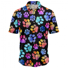 Dog Pawprint Colorful T2107 Hawaiian Shirt