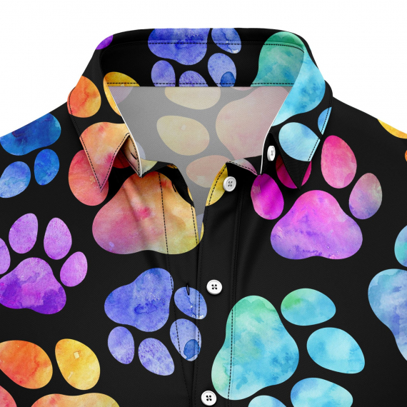Dog Pawprint Colorful T2107 Hawaiian Shirt