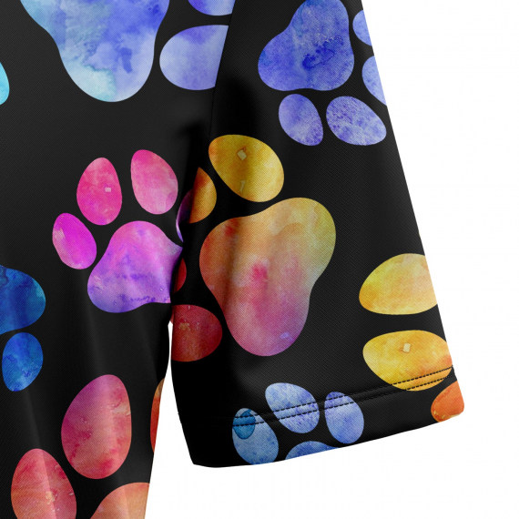 Dog Pawprint Colorful T2107 Hawaiian Shirt