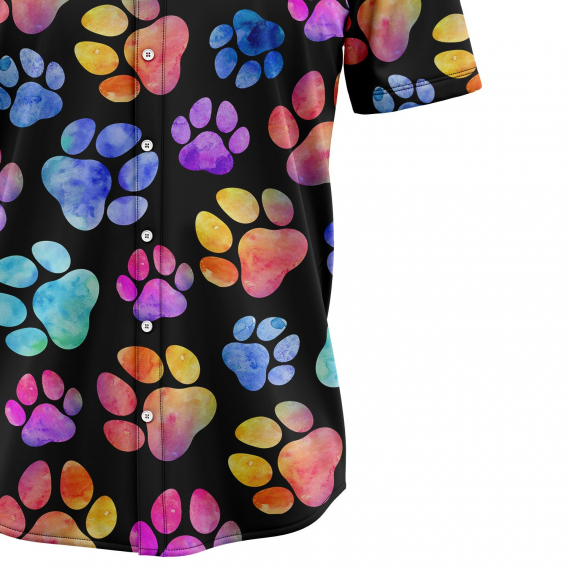 Dog Pawprint Colorful T2107 Hawaiian Shirt