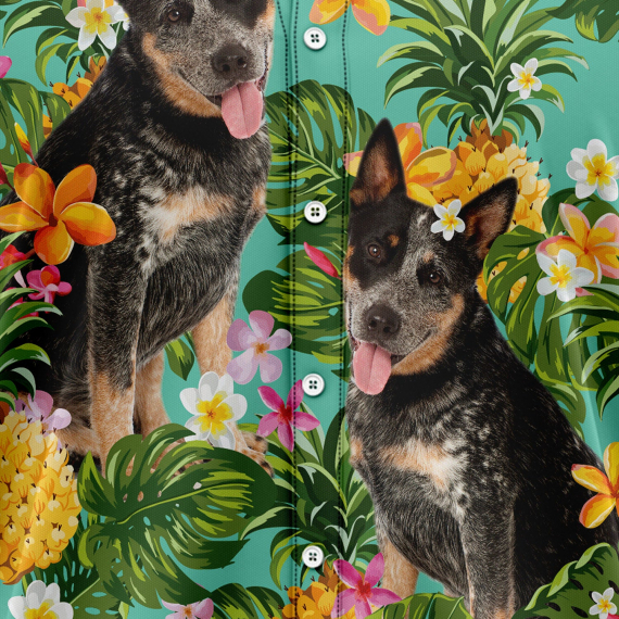Tropical Pineapple Australian Cattle Dog H77036 Hawaiian Shirt
